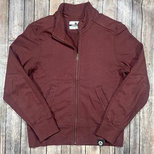 American Giant Moto Full Zip Heavyweight Sweatshirt Jacket Medium Red Mens